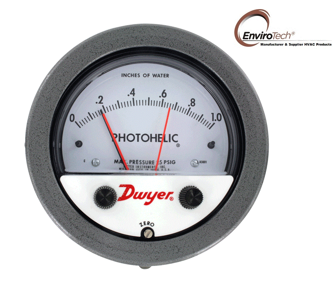 Dwyer A3000-100cm Photohelic Pressure Switch Gauge Range  0-100 Cm W.c.