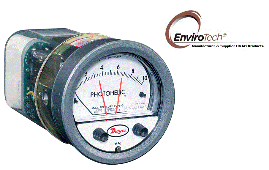 Dwyer A3000-100cm Photohelic Pressure Switch Gauge Range  0-100 Cm W.c.