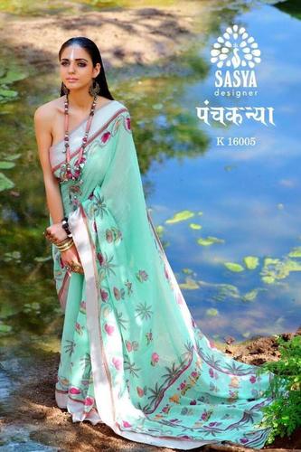 Multi Linen Cotton Saree