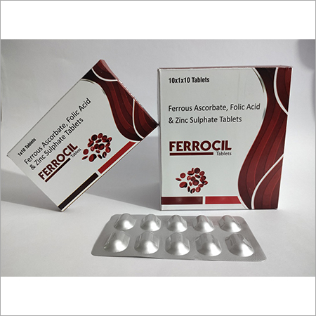 फेरस एस्कॉर्बेट + फोलिक एसिड + जिंक टैबलेट (फेरोसिल टैबलेट)
