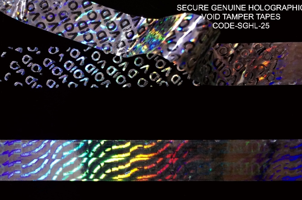 Custom Holo Tapes - Pe & Pet Material 5-25mm Width 13-36 Micron Thickness | Multi-color Holographic Graphics Void/non-tamper Options High Resistance To Humidity And Chemicals