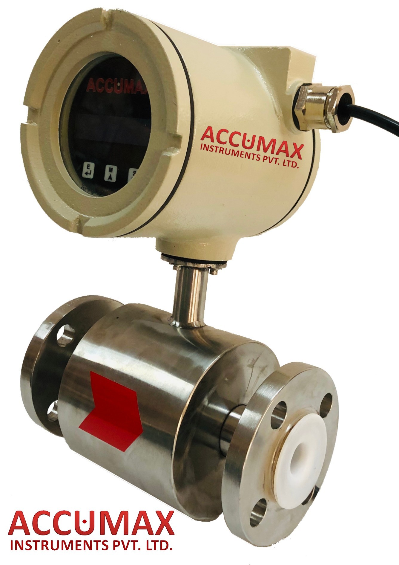 Electromagnetic Flow Meter - Stainless Steel | 10 Kg Weight, Digital Display, 0.5% Accuracy, Ip67 Rated, Maintenance-free Design, 20 Bar Gas Pressure, Conductive Liquid Compatible