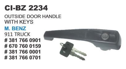 Outside Door Handle with Keys M Benz Truck - Durable Metal, Compatible with 4 Wheeled Vehicles | Warranty Included, Enhanced Security Features