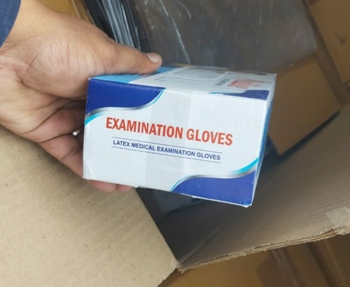 Latex Examination Gloves - 240 mm Length, 0.1 mm Thickness | Blue Color, Range of Sizes, Box Packaging for Medical Examinations