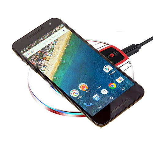 Ptron Jasper Charging Pad - Abs+pc Material, Ultra-thin & Portable, Black & Red Color | Qi Standard Wireless Charger For Smartphones & Tablets