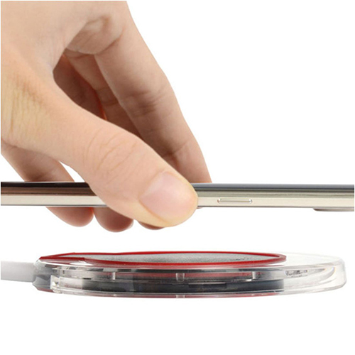 Ptron Jasper Charging Pad - Abs+pc Material, Ultra-thin & Portable, Black & Red Color | Qi Standard Wireless Charger For Smartphones & Tablets