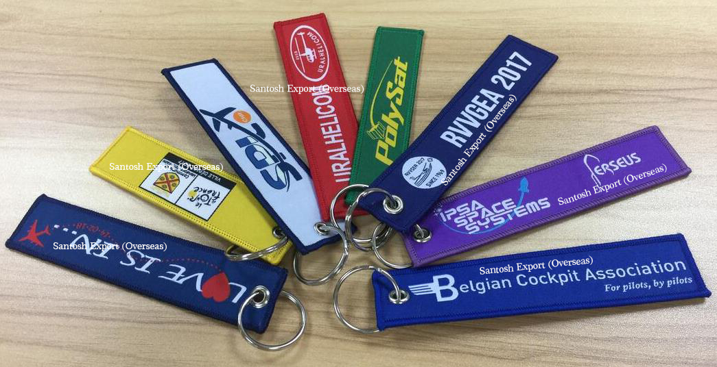 Fabric Tag - Cotton Woven 127 X 33 Mm, Multi-color Threading, Custom Design With Punched Eyelet, Suitable For All Bag Types