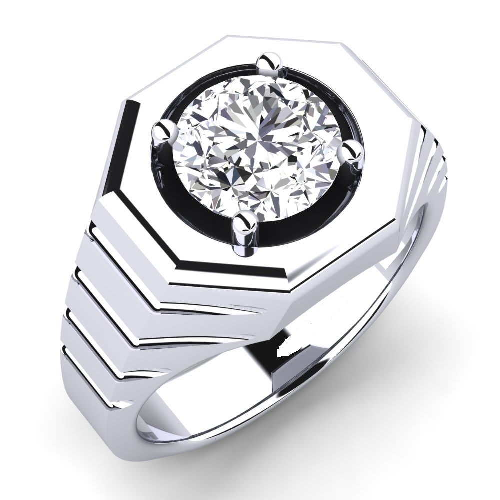 Men Silver Solitaire Ring - 92.5 Sterling Silver, All Us Sizes Available | Featuring Cz, Swarovski Zirconia, And Gemstones For Elegant Occasions