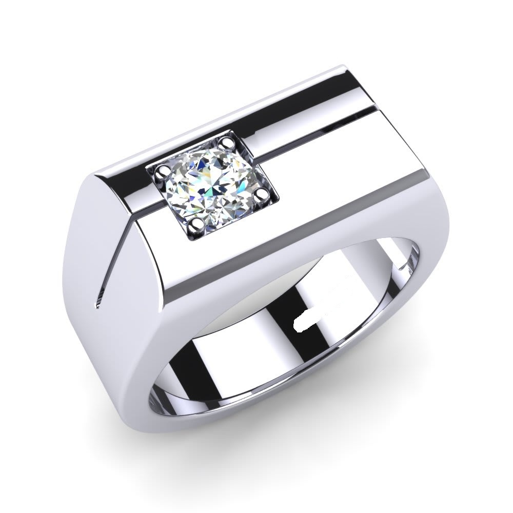 Men Silver Solitaire Ring - 92.5 Sterling Silver, All Us Sizes Available | Featuring Cz, Swarovski Zirconia, And Gemstones For Elegant Occasions