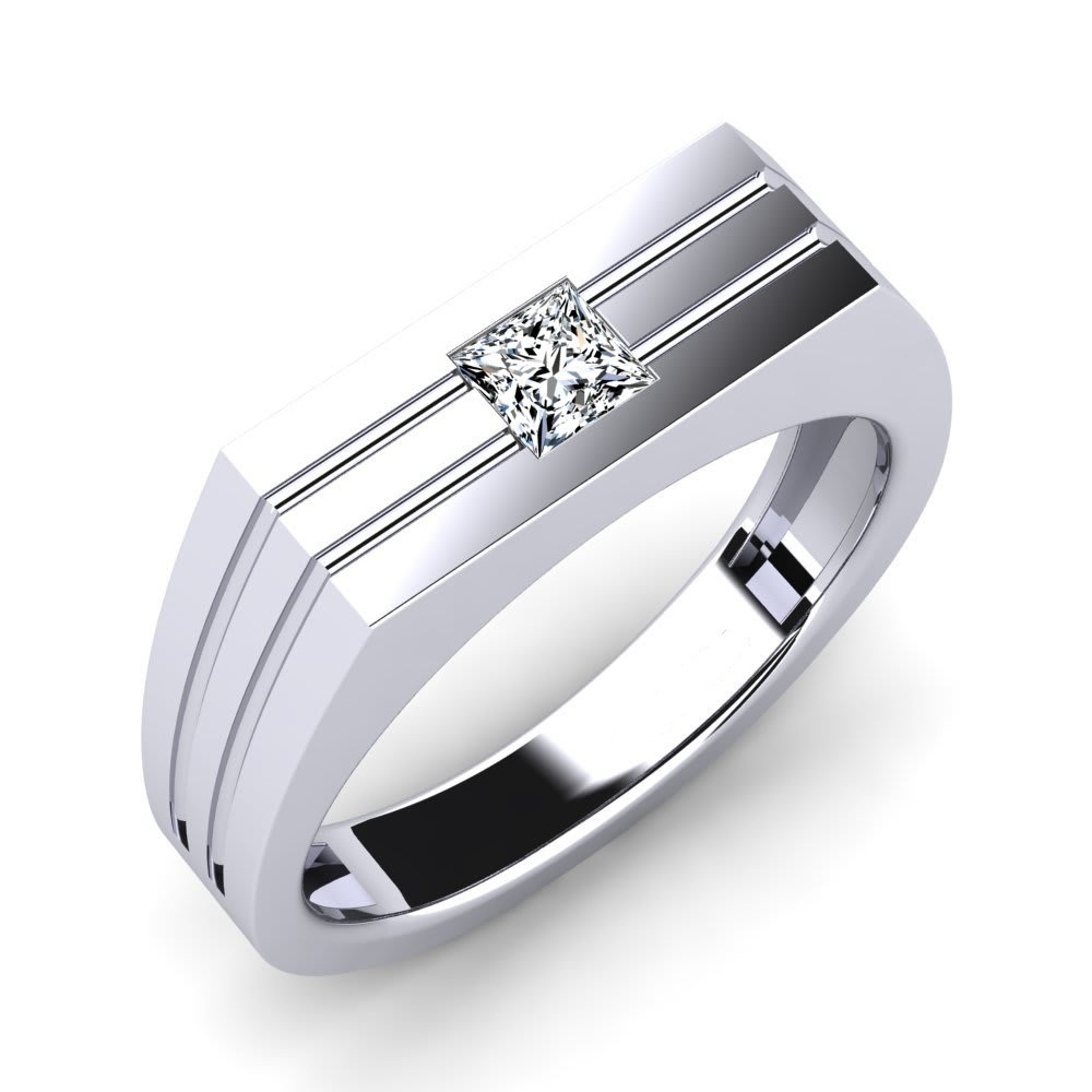 Men Silver Solitaire Ring - 92.5 Sterling Silver, All Us Sizes Available | Featuring Cz, Swarovski Zirconia, And Gemstones For Elegant Occasions