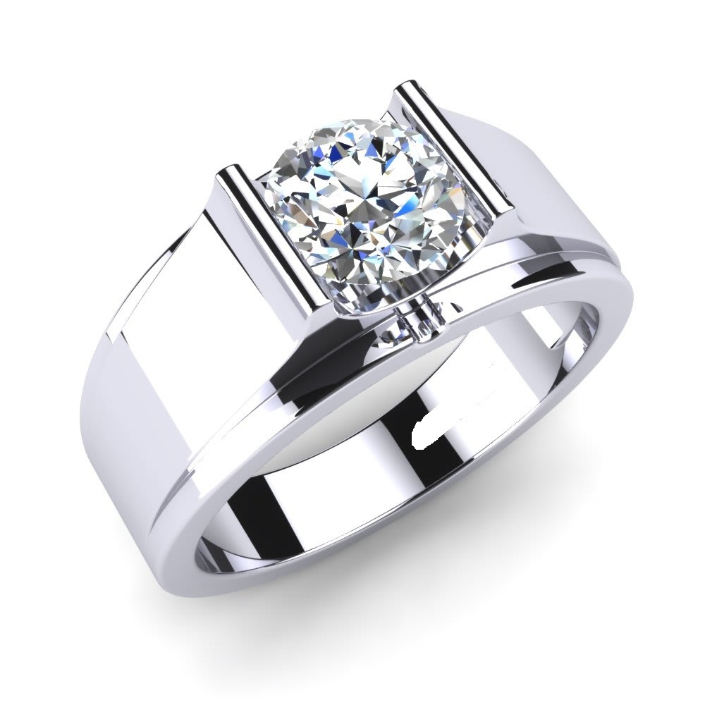 Men Silver Solitaire Ring - 92.5 Sterling Silver, All Us Sizes Available | Featuring Cz, Swarovski Zirconia, And Gemstones For Elegant Occasions