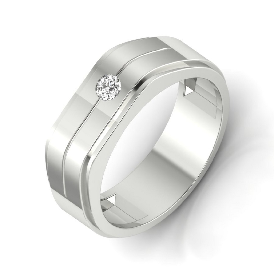 Party Silver Solitaire Rings For Men