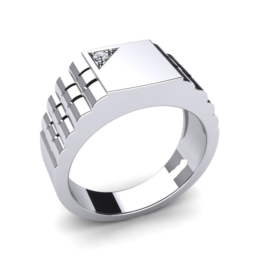 Party Silver Solitaire Rings For Men