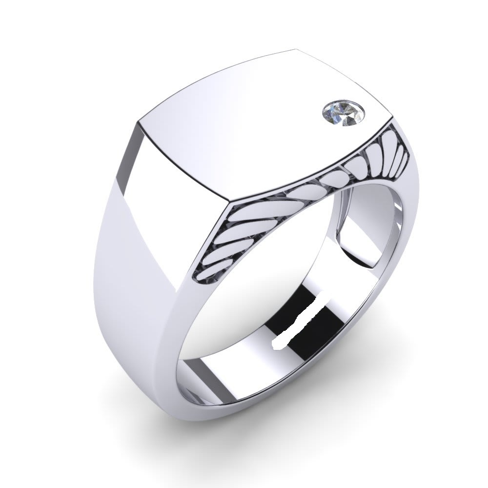 Party Silver Solitaire Rings For Men