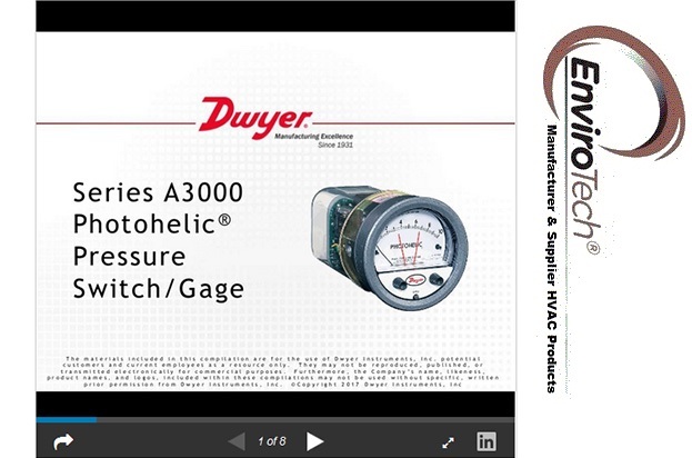 Dwyer A3000-100mm Photohelic Pressure Switch Gauge Range 0-100 Mm W.c Accuracy: A 2% Of Fs At 70a F (21.1a C) %