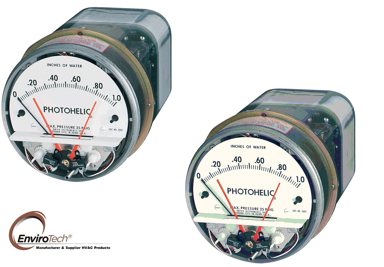 Dwyer A3000-10kpa Photohelic Pressure Switch Gauge Range 0-10 Kpa.