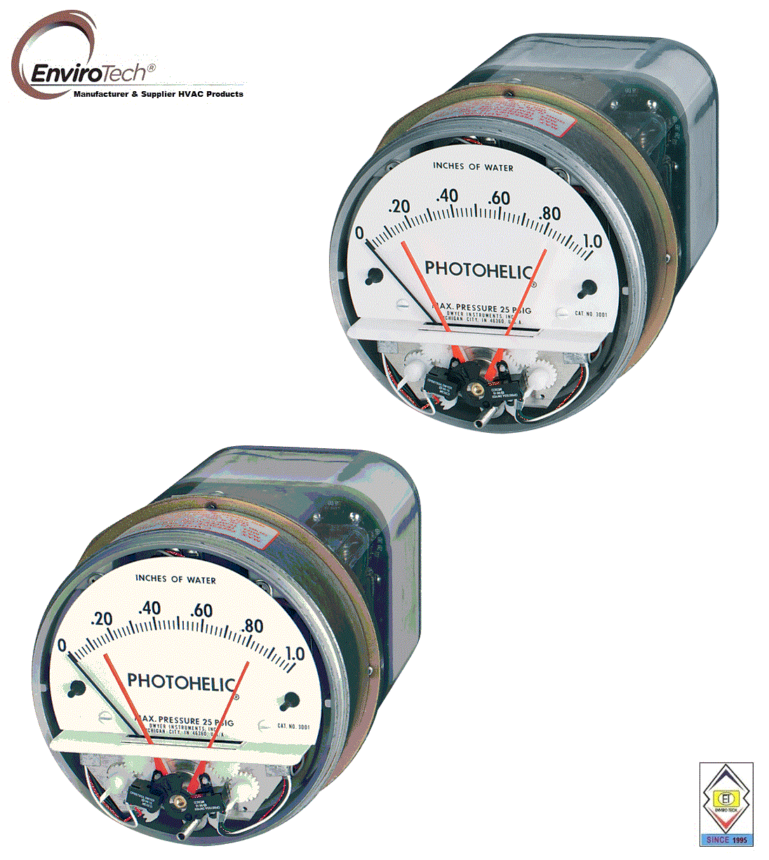 Dwyer A3000-10kpa Photohelic Pressure Switch Gauge Range 0-10 Kpa.