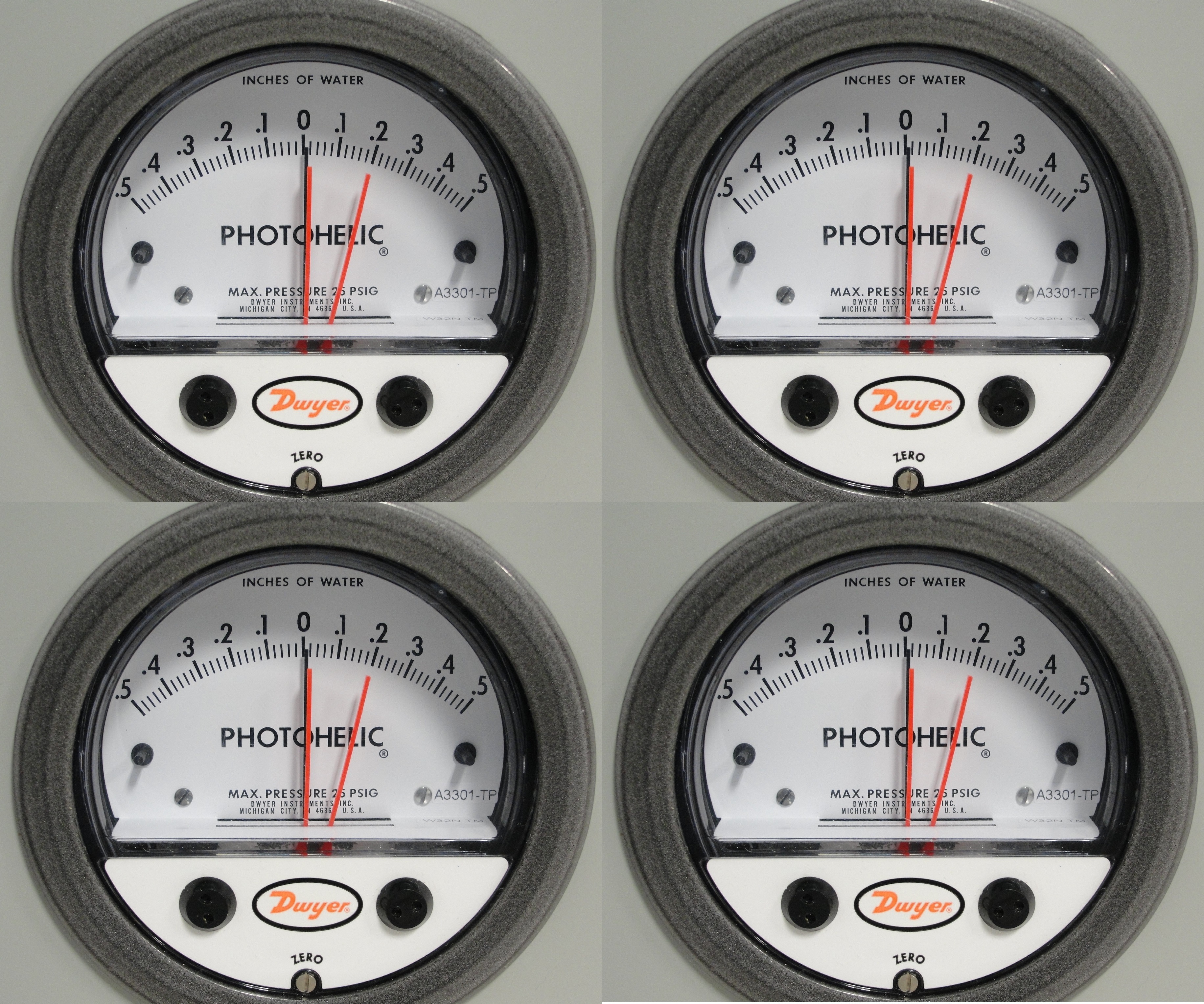 Dwyer A3000-10mm Photohelic Pressure Switch Gauge Range 0-10 Mm W.c.