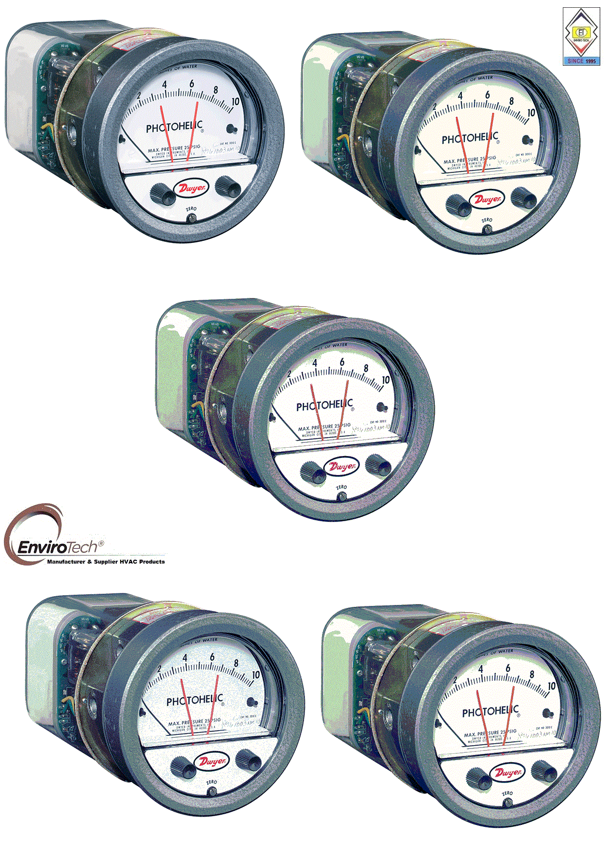 Dwyer A3000-10mm Photohelic Pressure Switch Gauge Range 0-10 Mm W.c.