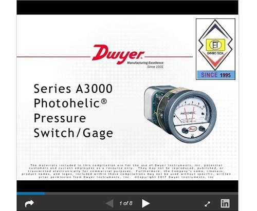 Dwyer A3000-15kpa Photohelic Pressure Switch Gauge Range 0-15 Kpa. Accuracy: A A 2% Of Fs At 70a A F (21.1a A C) %