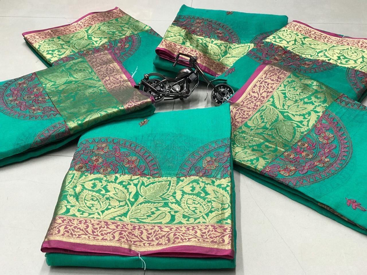 Multi Pure Cottan With Rich Pallu Saree