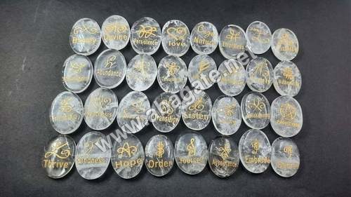 क्लियर क्वार्ट्ज ओवल रेकी सेट