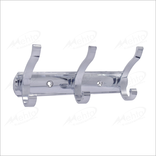 Furniture Fitting (Khooti No.24) - Aluminum, 2-Hook to 8-Hook Sizes | Cloth Hanger in CP Color for Efficient Space Management