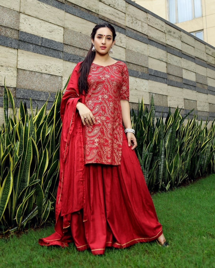 Red Party Wear Kurti