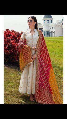 White Kurti Set With Dupatta