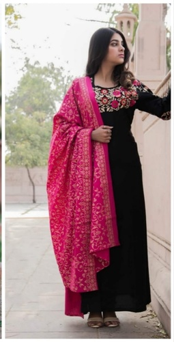 Black Kurti Set With Dupatta