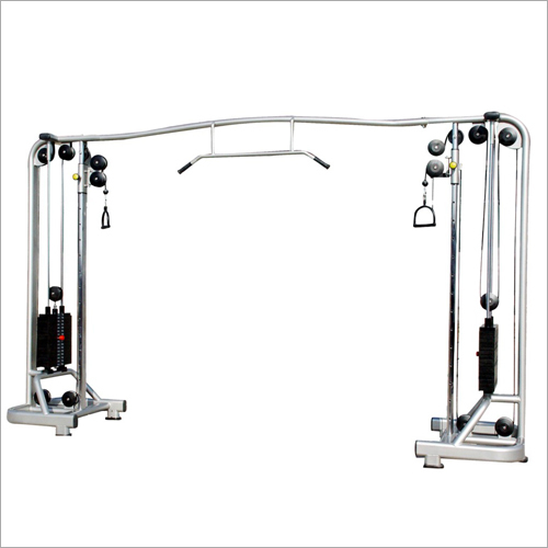Cable Crossover Machine - Stainless Steel, 150x120x210 cm , 200 kg Weight Capacity, 6 Pulleys, D-Handle & Straight Bar, 1 Year Warranty
