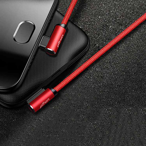 Ptron Solero 2.4a Fast Charging Usb Cable 1.2 Meter For Iphones - Metal, Abs, Copper, Nylon Cable, Red | Durable, Tangle-free, 480mbps Data Transfer Speed