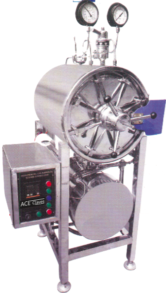 Horizontal Cylindrical Autoclave - 400 X 600 Mm, 85 Liter Capacity, 6 K.w. Load | Triple Wall Stainless Steel, Automatic Pressure Control, Multiport Steam Valves, Digital Temp Indicator