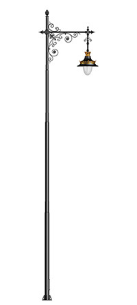 Garden Lamp Pole Light - Galvanized Iron, Inverted U Shape For Effective Illumination | Suitable For Pedestrian Areas, Parks, Gardens, And Modern Street Suburbs