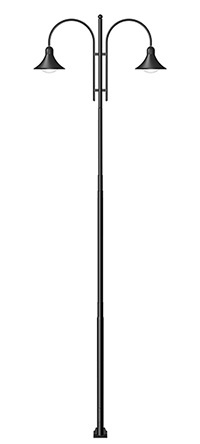 Garden Lamp Pole Light - Galvanized Iron, Inverted U Shape For Effective Illumination | Suitable For Pedestrian Areas, Parks, Gardens, And Modern Street Suburbs
