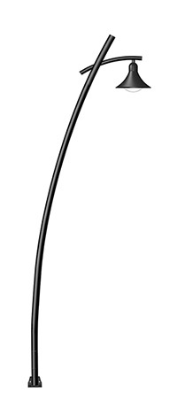 Garden Lamp Pole Light - Galvanized Iron, Inverted U Shape For Effective Illumination | Suitable For Pedestrian Areas, Parks, Gardens, And Modern Street Suburbs