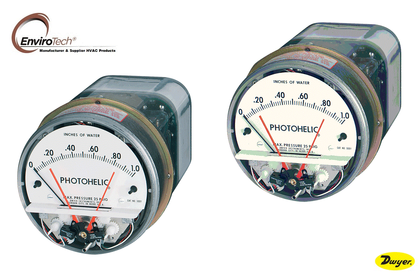 Series A3000 Dwyer A3000-20kpa Photohelic Pressure Switch Gauge Range