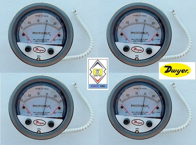 Dwyer A3000-250cm Photohelic Pressure Switch Gauge Range 0-250 Cm W.c. Size: 4" (101.6 Mm) Dial Face 5 X 8a " (127 X 209.55 Mm)