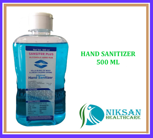 Hand Sanitizer 500ml - Ethyl Alcohol 70%, Liquid Form, Hygienic Disinfectant | Effective Against Bacteria, Fungi, Viruses Including Covid-19