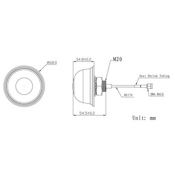 Gps Antenna Screw Mounting Sma Connector,3m,rg174