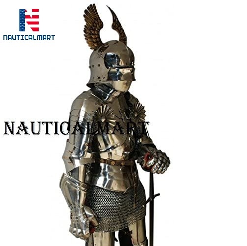 Steel Nauticalmart Medieval Reenactment Knight Half Suit Of Armor With Chainmail Halloween Costume