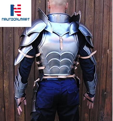 Nauticalmart Medieval Knight Reenactment Steel Armour Breastplate With Arm Set Size: Large