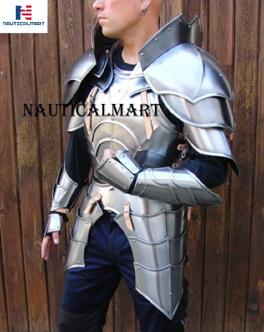 Nauticalmart Medieval Knight Reenactment Steel Armour Breastplate With Arm Set Size: Large