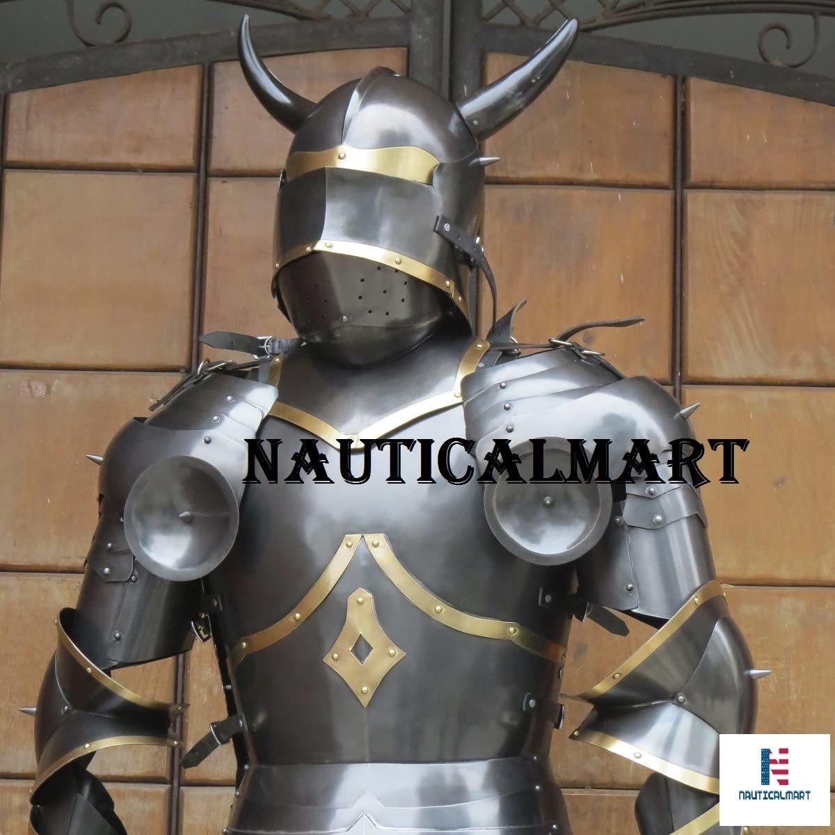 Steel Nauticalmart Medieval Knight Half Suit Of Armor With Horns