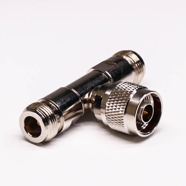 N Type Rf Adapters Tee Joint Male To Two Female Coaxial Connector