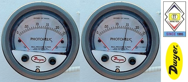 Dwyer A3000-25cm Photohelic Pressure Switch Gauge - Gauge Range 0-25 Cm W.c. Adjustable Set Points With 2 Dpdt Relay Outputs Accurate To Â±2% Fs At 70â°f