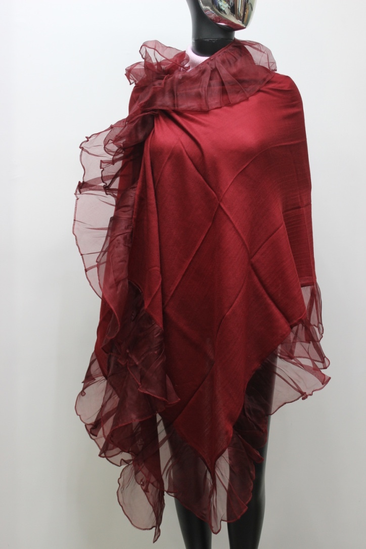 Cashmere Frill Plain Stole - Color: All Color