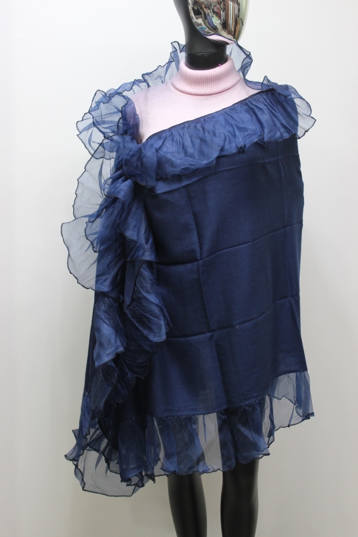 Cashmere Frill Plain Stole - Color: All Color