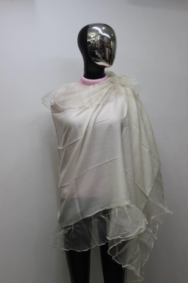 Cashmere Frill Plain Stole - Color: All Color