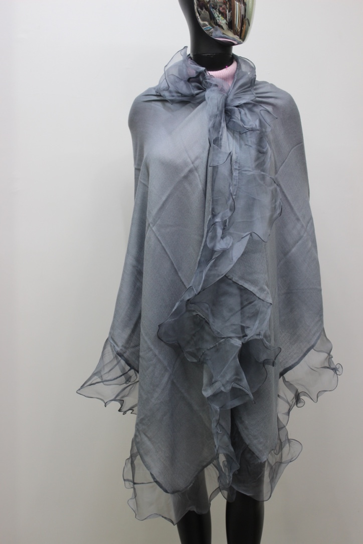Cashmere Frill Plain Stole - Color: All Color